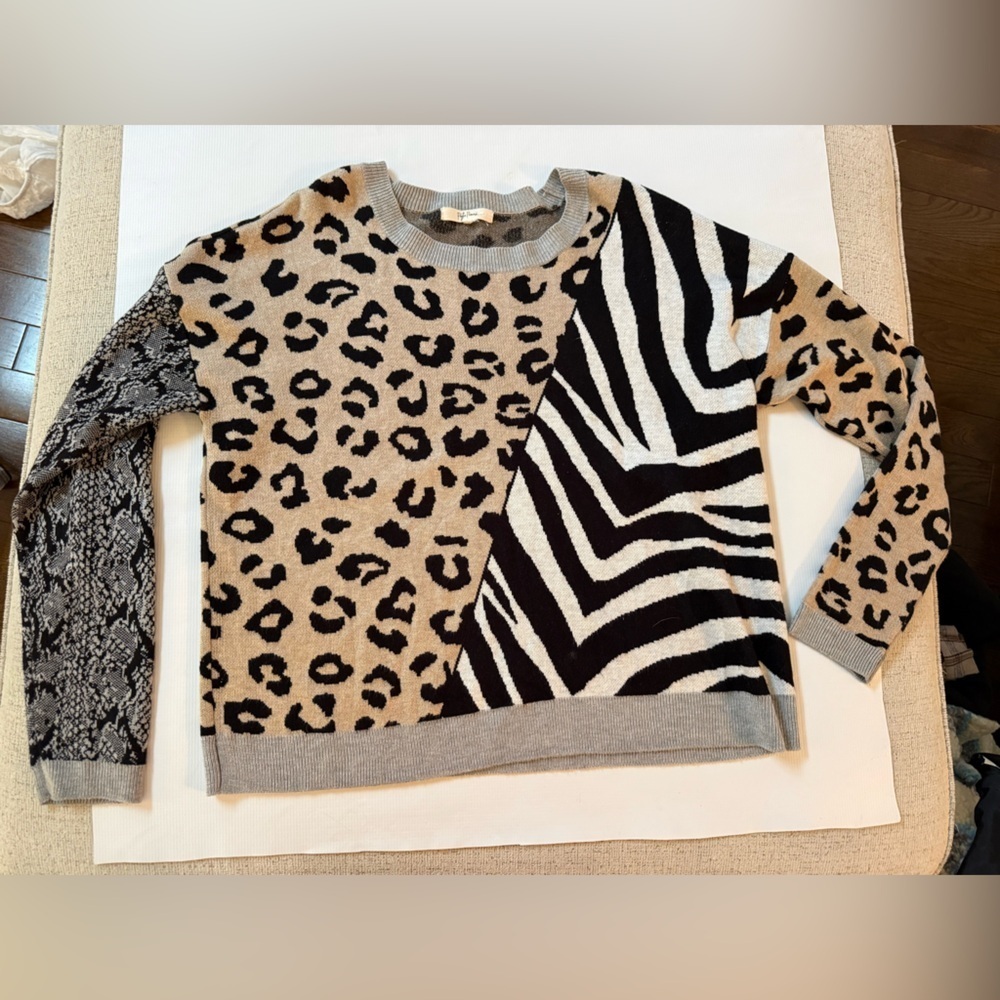 Anthropologie Brand Peyton Primrose Animal Print Sweater